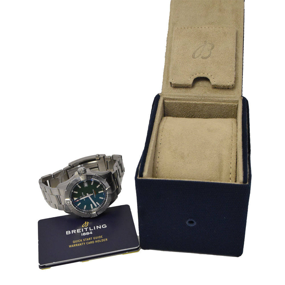 with paper BREITLING Avenger A17328 Date green Dial Automatic Men's
 Watch D#147354