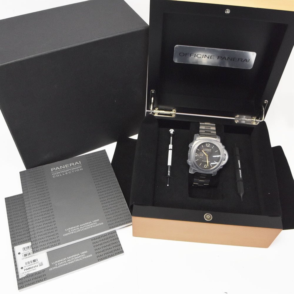 with paper PANERAI Luminor Marina PAM00352 Small second Brown Dial Automatic Men's
 Watch G#147366