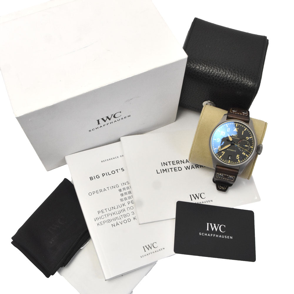 with paper IWC SCHAFFHAUSEN Big Pilot Heritage IW501004 Power reserve black Dial Automatic Men's
 Watch C#147368