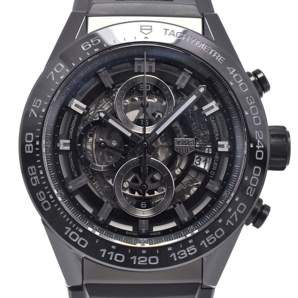 with paper TAG HEUER Carrera CAR2A90 Caliber Heuer 01 Black (Skeleton) Dial Automatic Men's
 Watch B#147372