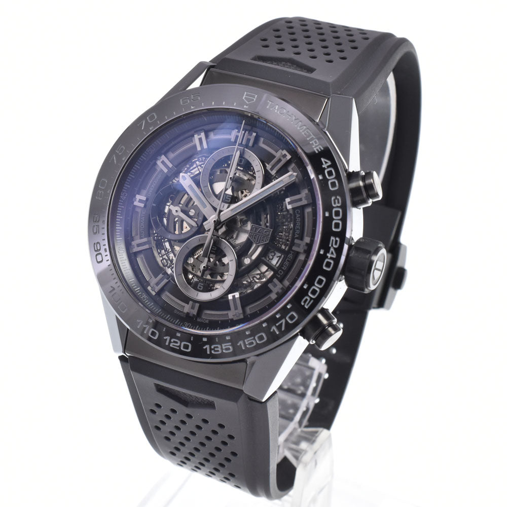 with paper TAG HEUER Carrera CAR2A90 Caliber Heuer 01 Black (Skeleton) Dial Automatic Men's
 Watch B#147372