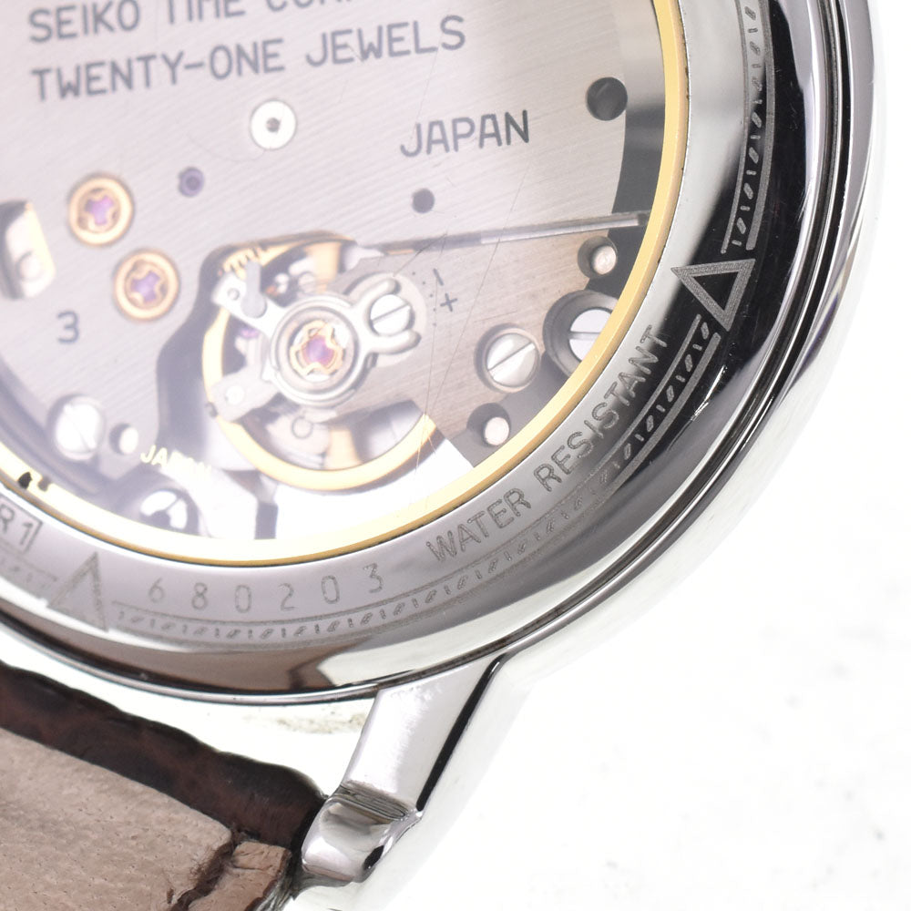 with paper SEIKO Laurel 4S24-0060 see-through back Silver Dial Hand Winding Men's
 Watch G#147377