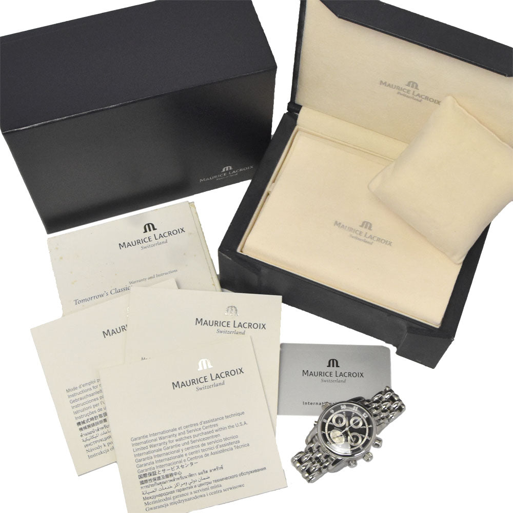 with paper MAURICE LACROIX Masterpiece MP6398 see-through back black Dial Automatic Men's
 Watch I#147383