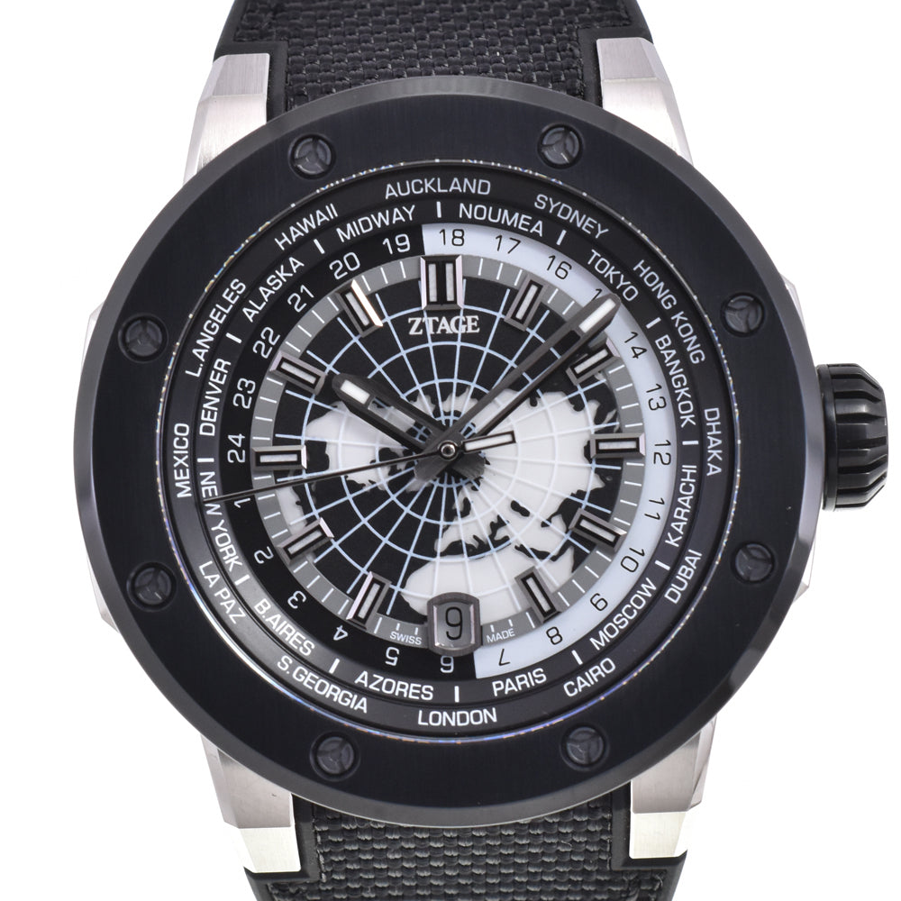 with paper ZTAGE hybrid 220211 Earth Hour Worldtimer - Limited Edition of 200 Pieces Worldwide black Dial Automatic Men's
 Watch D#147384
