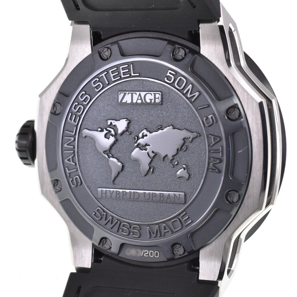 with paper ZTAGE hybrid 220211 Earth Hour Worldtimer - Limited Edition of 200 Pieces Worldwide black Dial Automatic Men's
 Watch D#147384