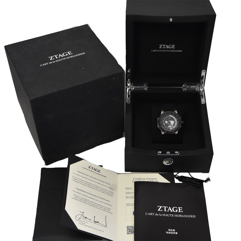 with paper ZTAGE hybrid 220211 Earth Hour Worldtimer - Limited Edition of 200 Pieces Worldwide black Dial Automatic Men's
 Watch D#147384