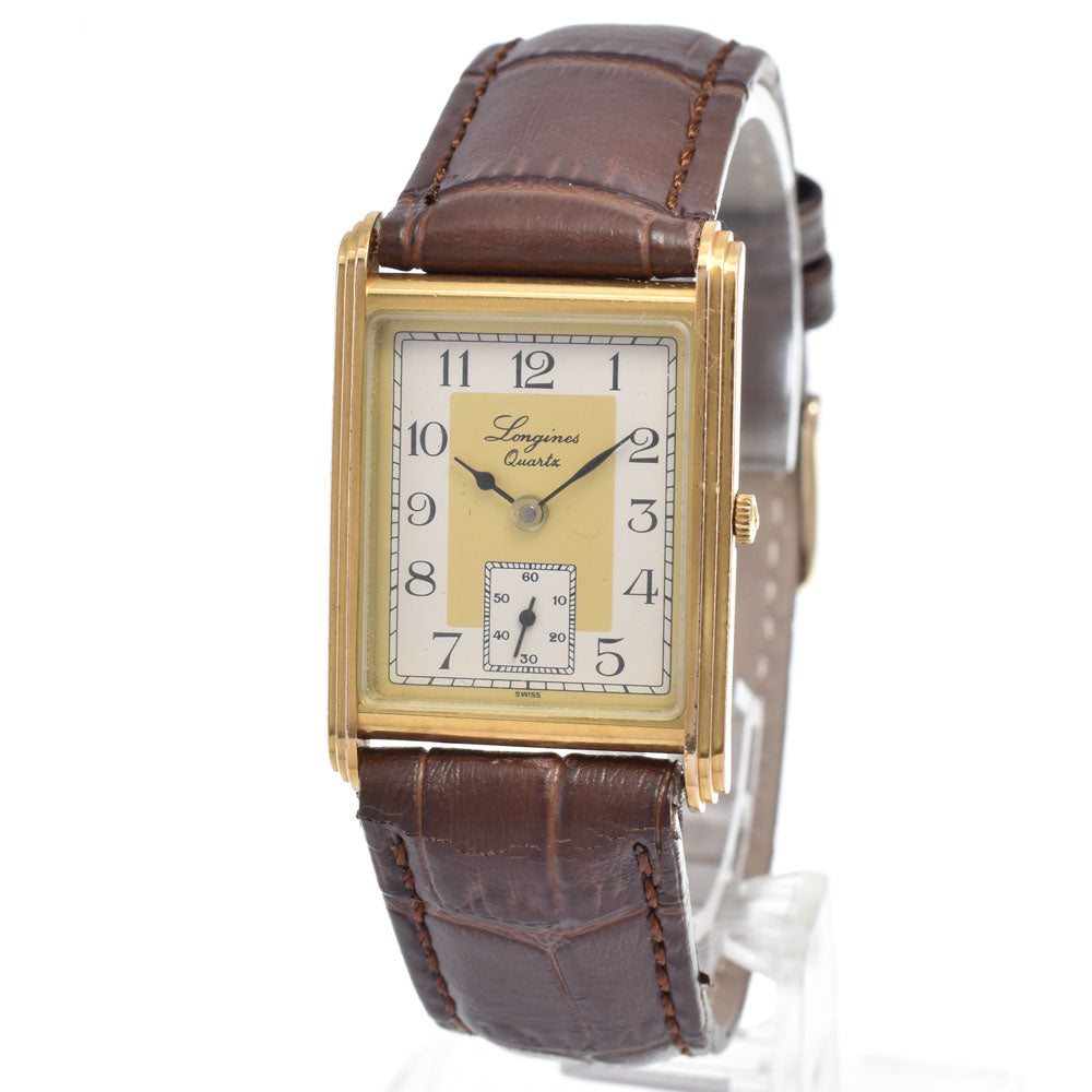 LONGINES 150th anniversary model Gold Plated / Leather Silver / Gold Dial Quartz Ladies
 Watch L#147396