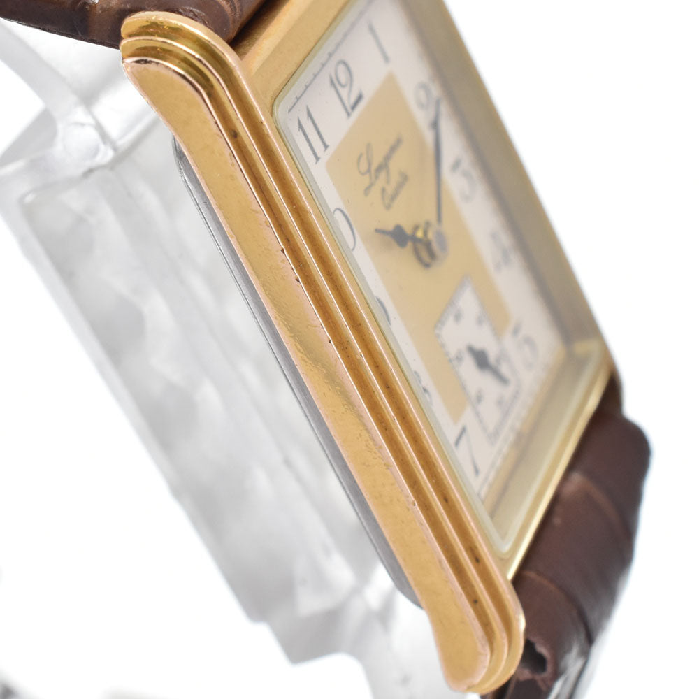 LONGINES 150th anniversary model Gold Plated / Leather Silver / Gold Dial Quartz Ladies
 Watch L#147396