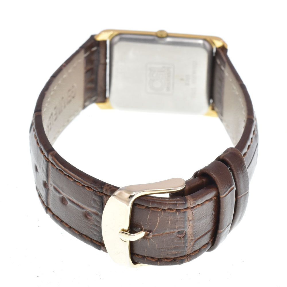 LONGINES 150th anniversary model Gold Plated / Leather Silver / Gold Dial Quartz Ladies
 Watch L#147396