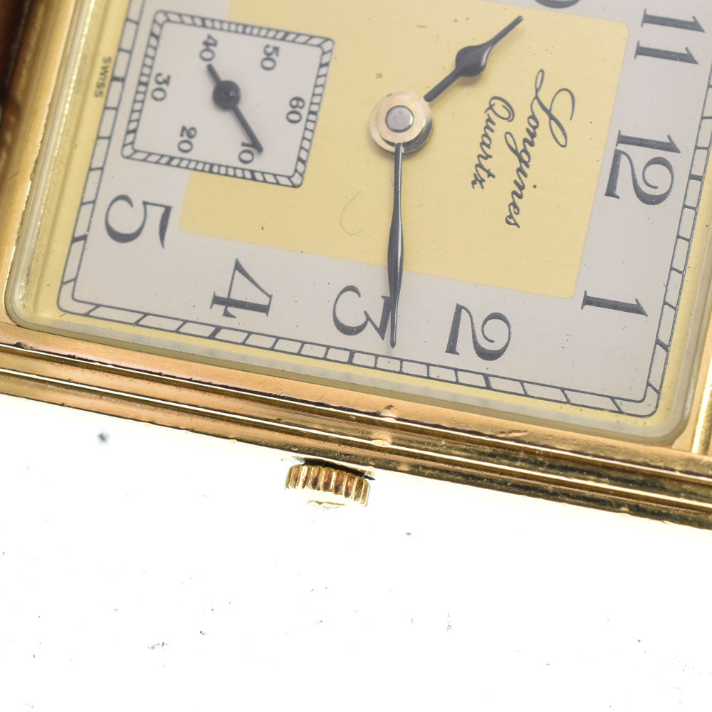LONGINES 150th anniversary model Gold Plated / Leather Silver / Gold Dial Quartz Ladies
 Watch L#147396