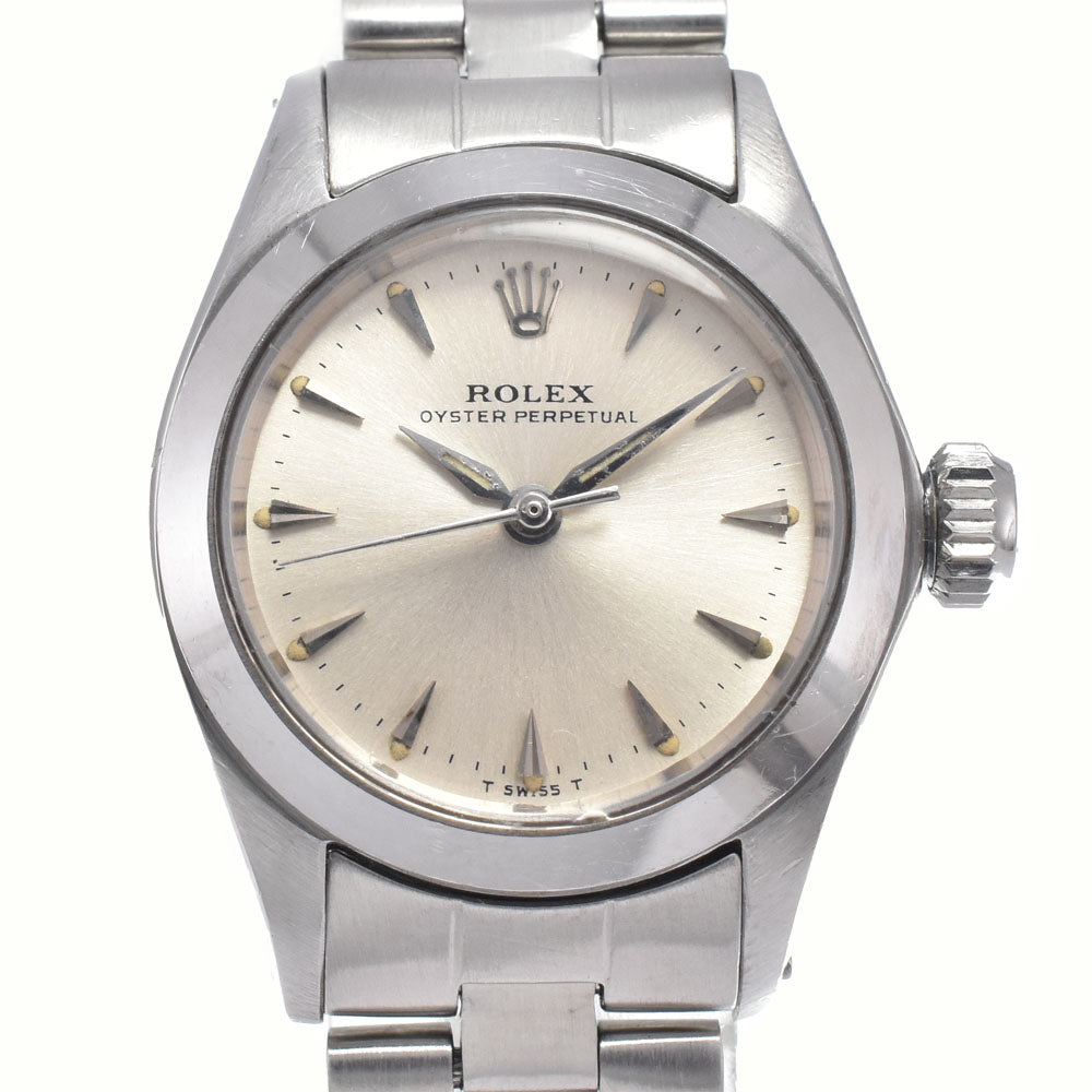 ROLEX Oyster perpetual 6618 vintage Cal.1161 Silver Dial Automatic Ladies
 Watch H#147407