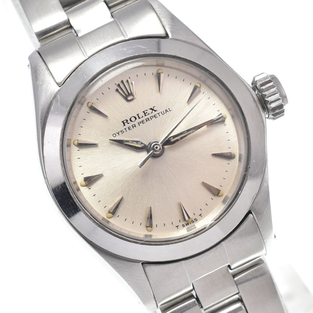 ROLEX Oyster perpetual 6618 vintage Cal.1161 Silver Dial Automatic Ladies
 Watch H#147407
