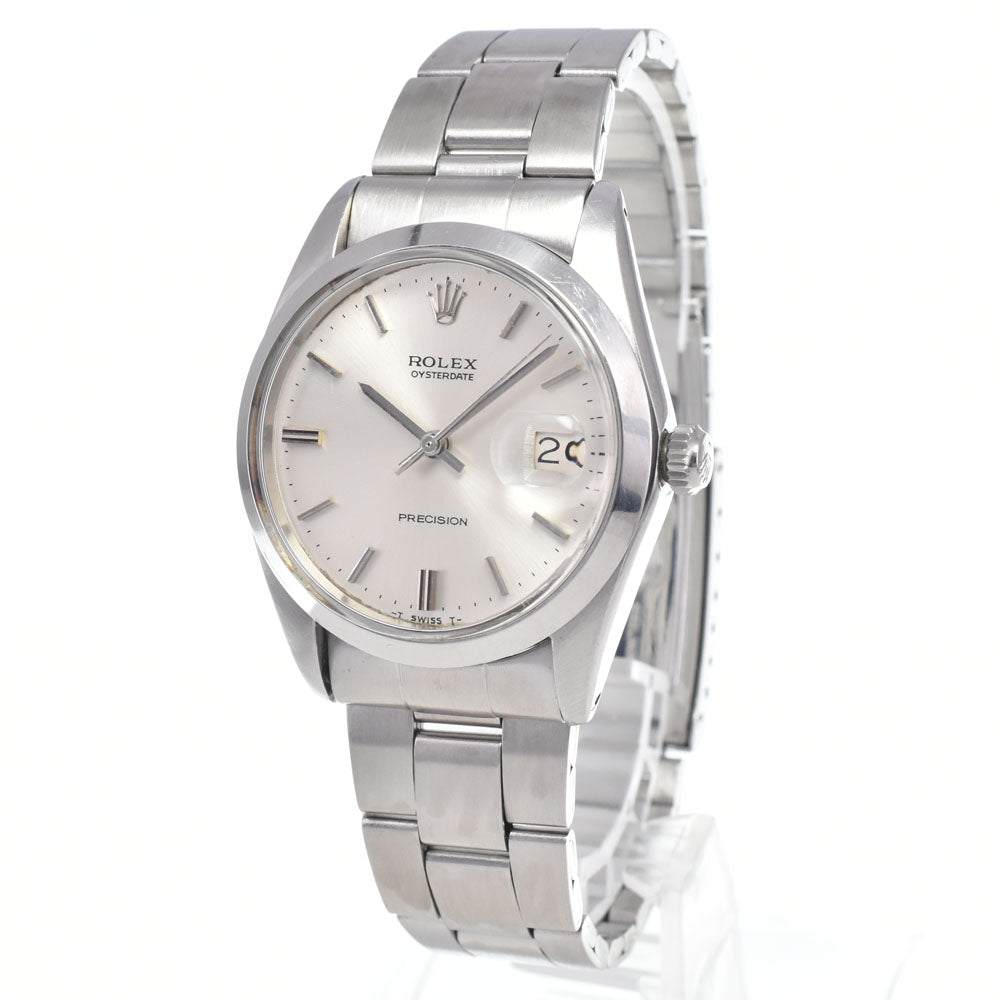 ROLEX Oyster Date Precision 6694 vintage Cal.1225 Silver Dial Hand