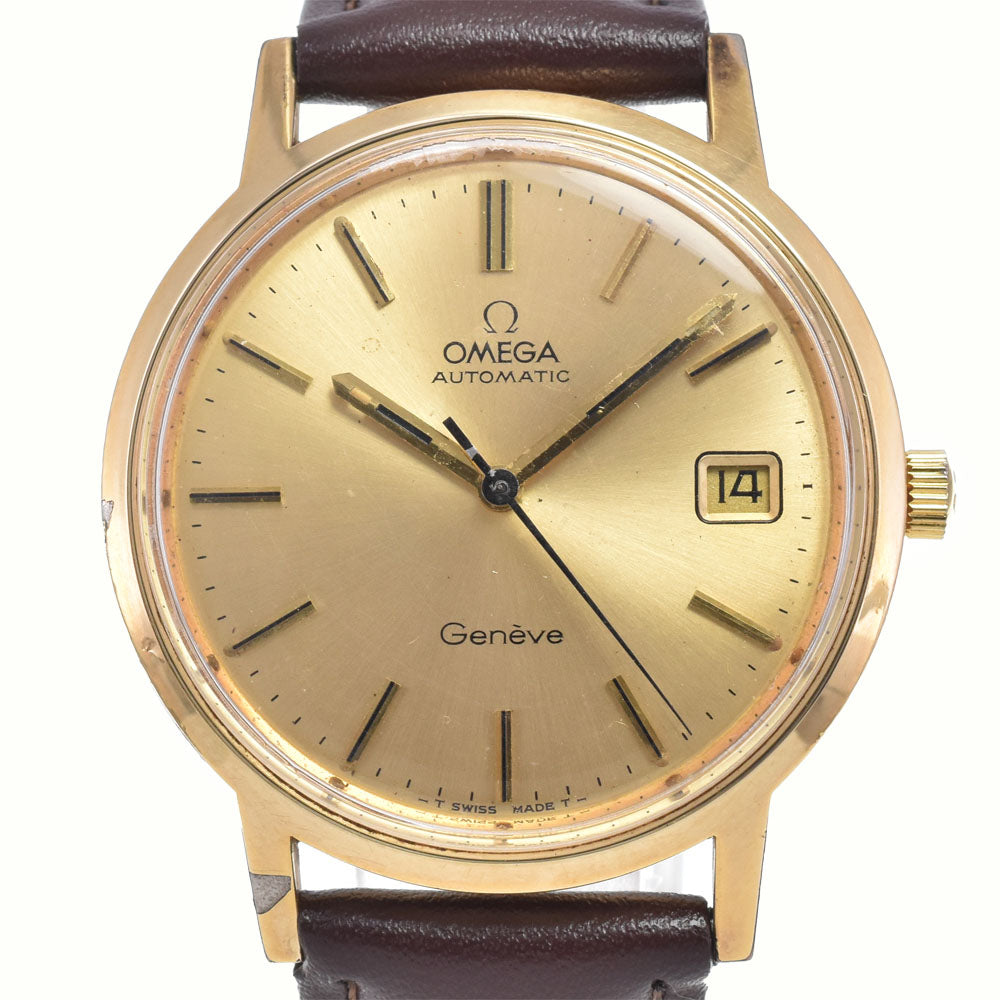 OMEGA Geneva 166.0163 vintage Date Cal.1012 gold Dial Automatic Men's
 Watch L#147413