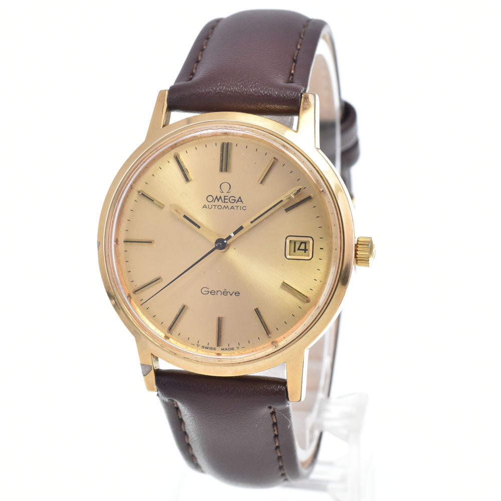 OMEGA Geneva 166.0163 vintage Date Cal.1012 gold Dial Automatic Men's
 Watch L#147413