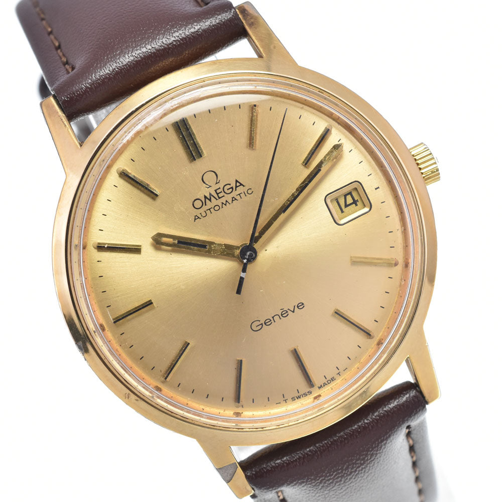 OMEGA Geneva 166.0163 vintage Date Cal.1012 gold Dial Automatic Men's
 Watch L#147413