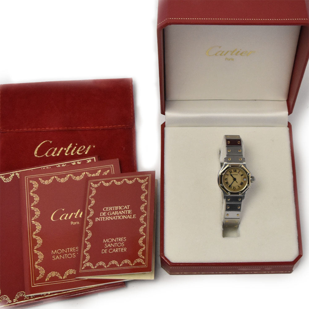 with paper CARTIER Santos Octagon SM W2001683 Ivory Dial Quartz Ladies
 Watch G#147421