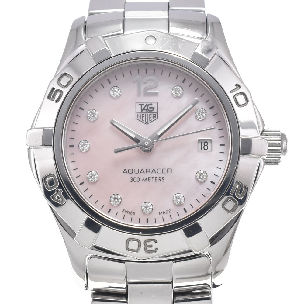 TAG HEUER Aqua racer WAF141A 10P diamond Pink shell Dial Quartz Ladies
 Watch I#147425