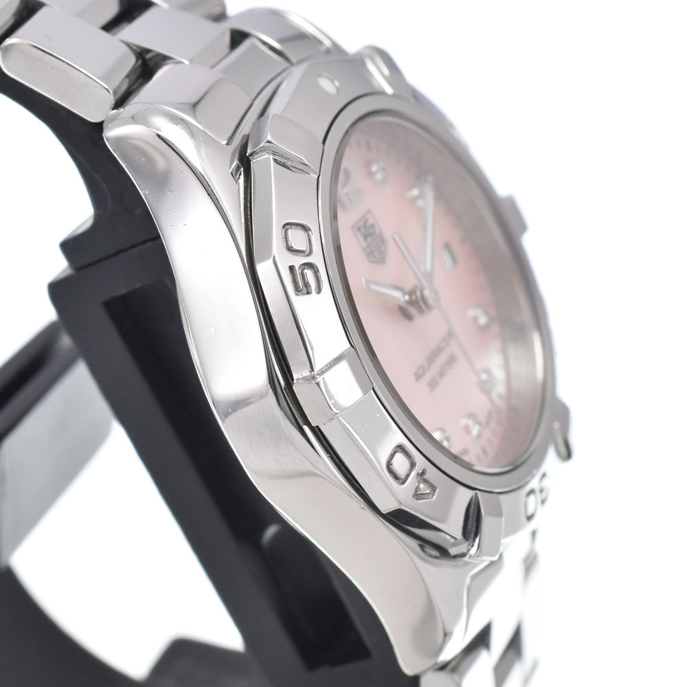 TAG HEUER Aqua racer WAF141A 10P diamond Pink shell Dial Quartz Ladies
 Watch I#147425