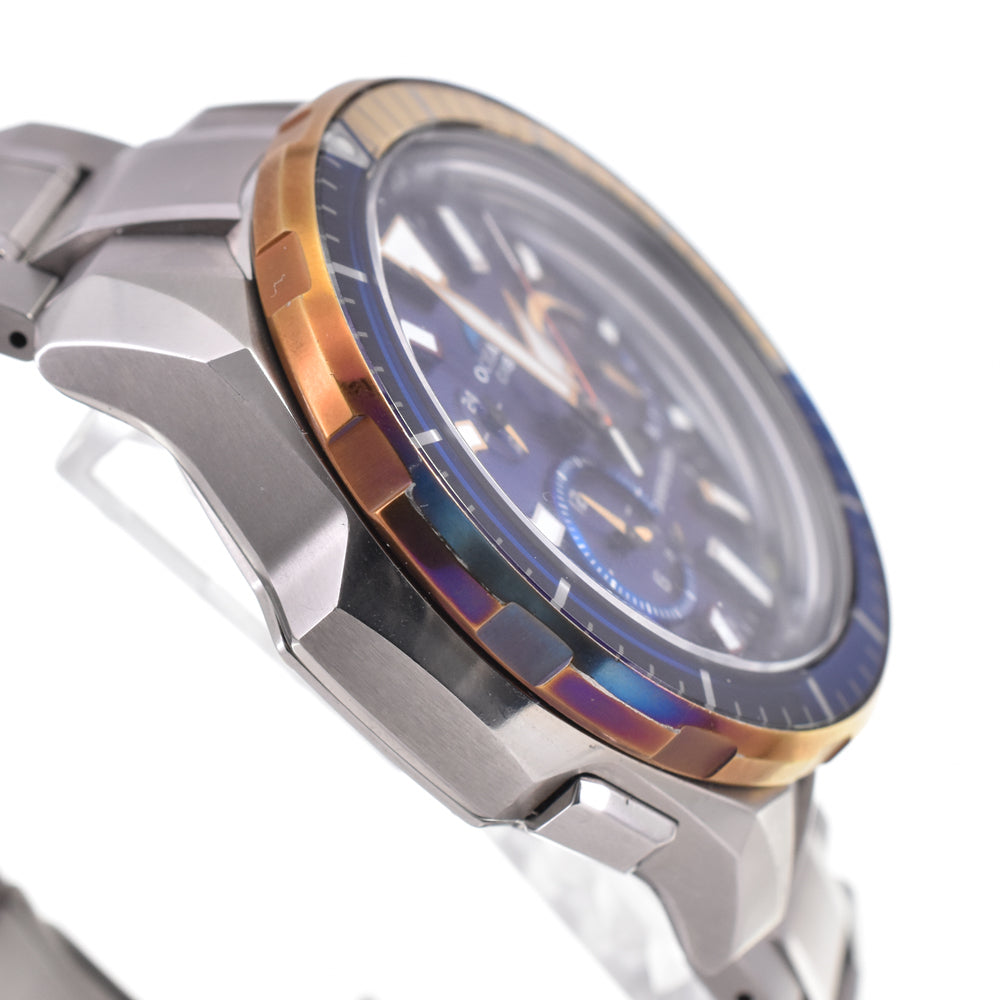 with paper CASIO Oceanus Cacharo OCW-P2000D-2AJF Titanium Authentic Divers Navy Dial Radio Sync Solar Men's
 Watch G#147433
