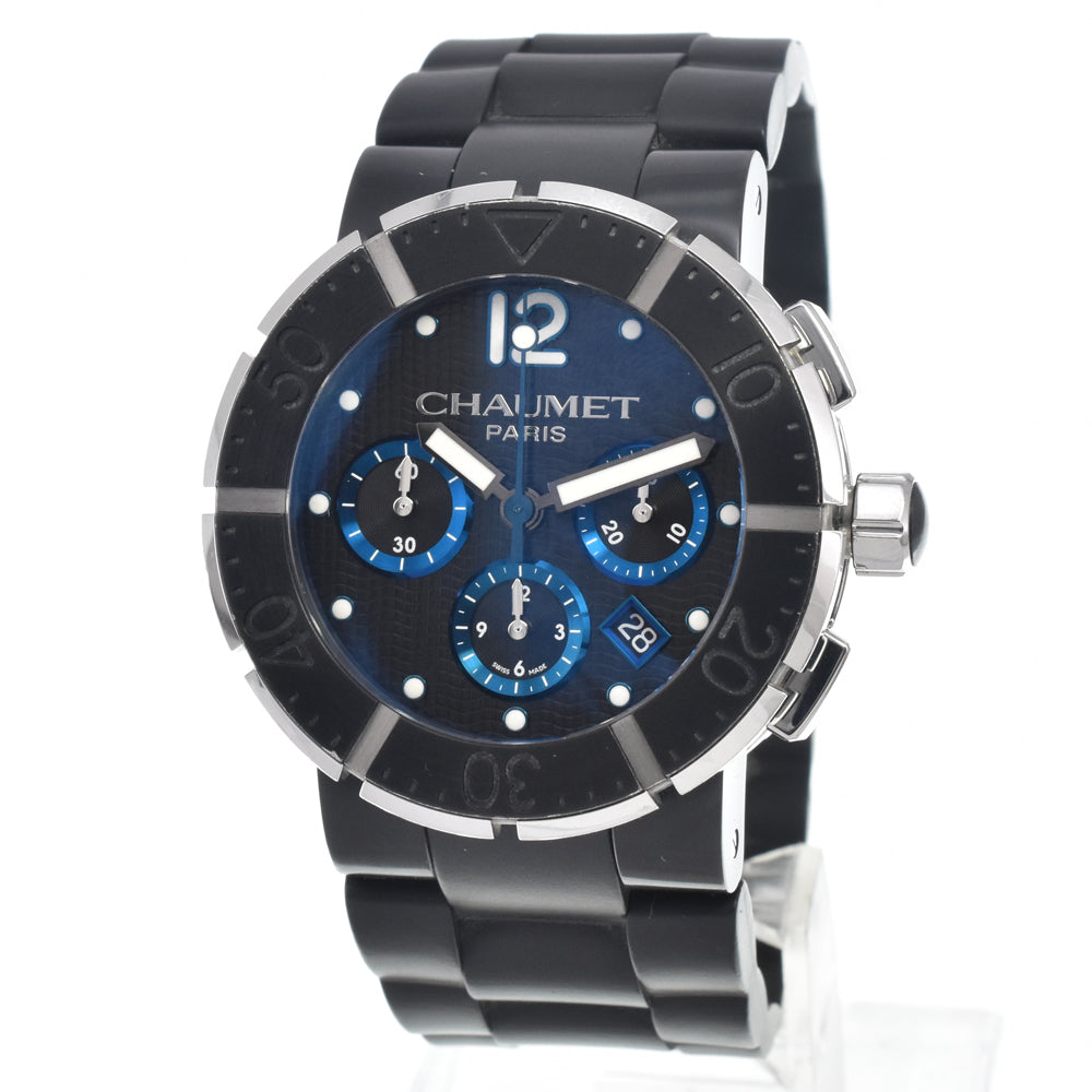 with paper Chaumet Class One Chronograph Date XXL W17291-45B Black / blue Dial Automatic Men's
 Watch E#147444
