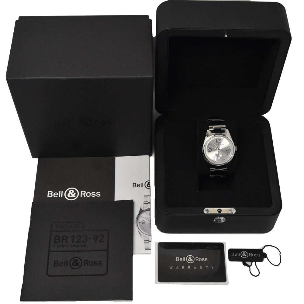 with paper Bell＆Ross vintage BRG123-WH-ST/SST Date Silver Dial Automatic Men's
 Watch H#147459