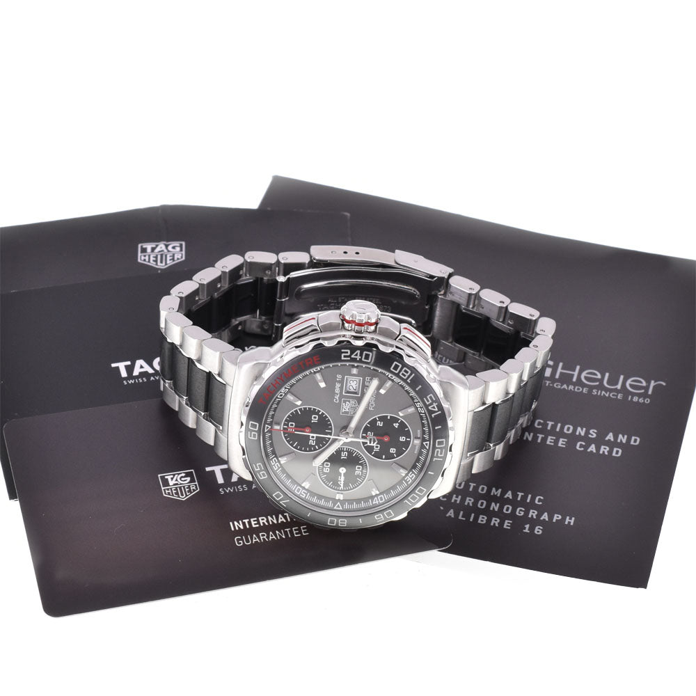 with paper TAG HEUER Formula 1 CAU2011.BA0873 Caliber 16 Chronograph gray Dial Automatic Men's
 Watch G#147483