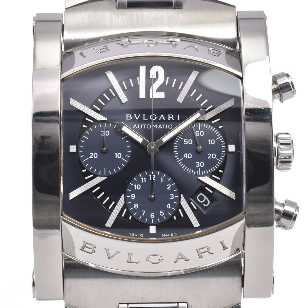 with paper BVLGARI Assioma AA48SCH Chronograph Date Navy Dial Automatic Men's
 Watch H#147487