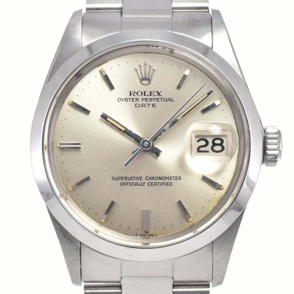 ROLEX Oyster perpetual date 1500 vintage Cal.1570 Silver Dial Automatic Men's
 Watch I#147503