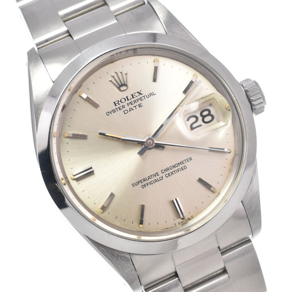 ROLEX Oyster perpetual date 1500 vintage Cal.1570 Silver Dial Automatic Men's
 Watch I#147503