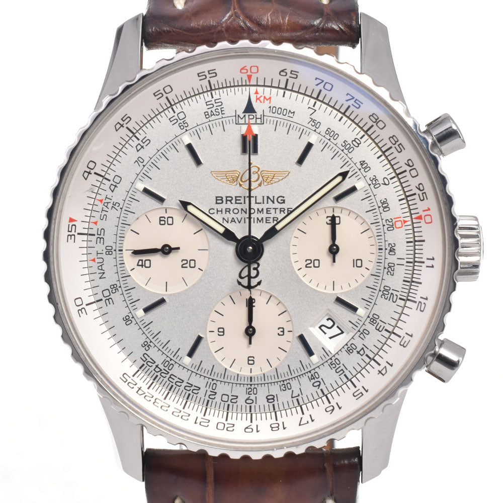with paper BREITLING Navi timer A23322 Chronograph Silver Dial Automatic Men's
 Watch G#147516
