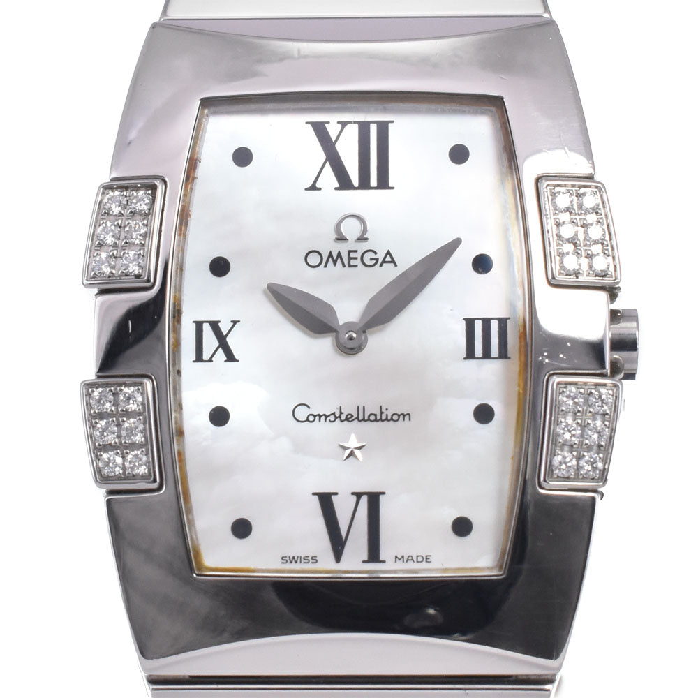OMEGA Constellation 1586.70 Diamond Bezel White shell Dial Quartz Ladies
 Watch J#147523