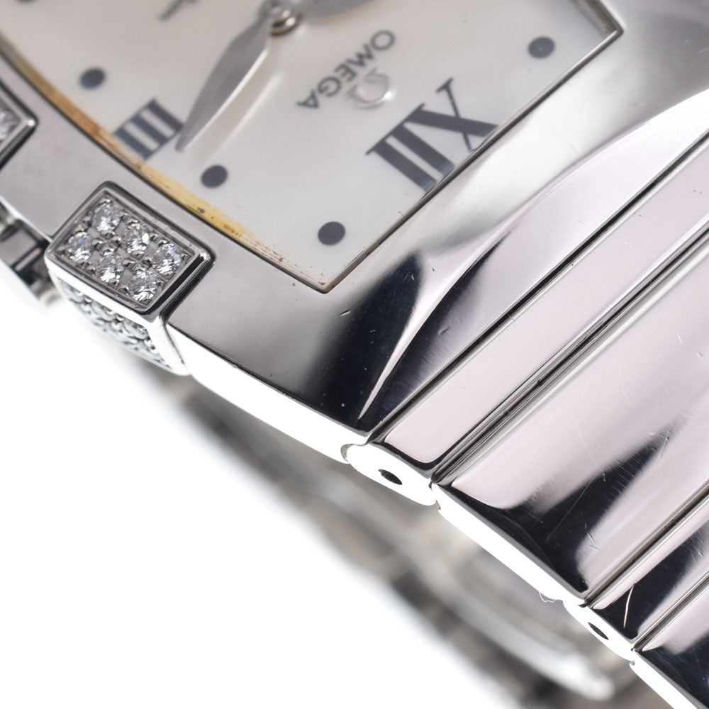 OMEGA Constellation 1586.70 Diamond Bezel White shell Dial Quartz Ladies
 Watch J#147523