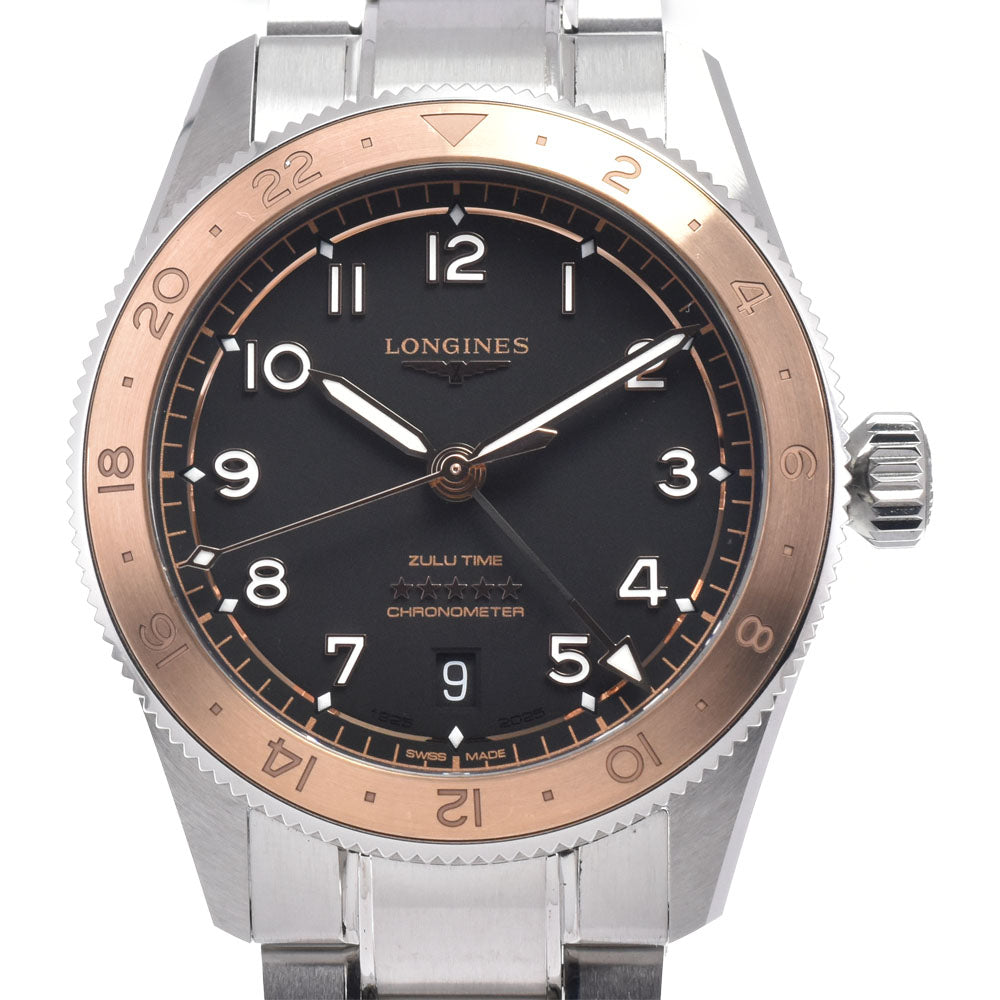 with paper LONGINES spirit zulu time L3.803.5.53.6 Date black Dial Automatic Men's
 Watch H#147524