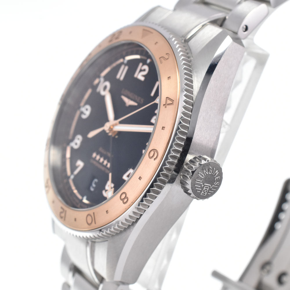 with paper LONGINES spirit zulu time L3.803.5.53.6 Date black Dial Automatic Men's
 Watch H#147524