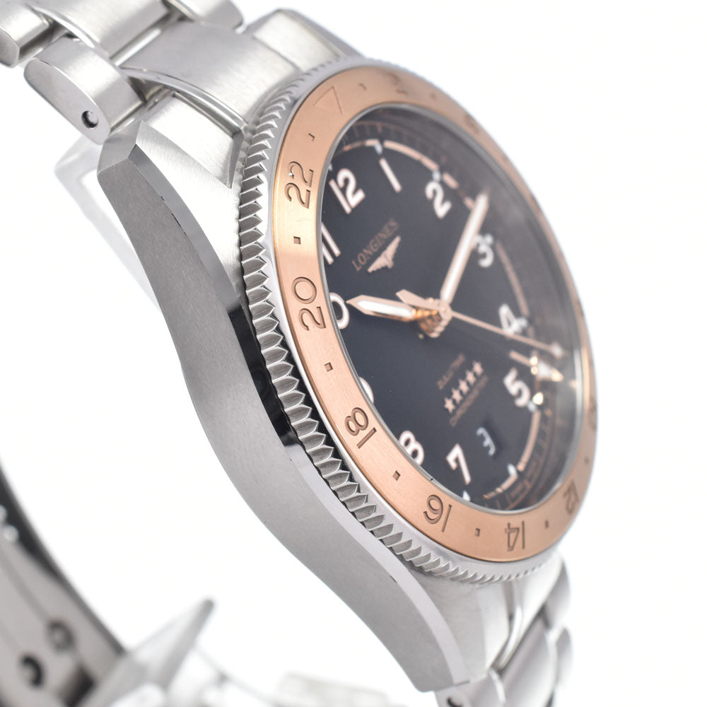 with paper LONGINES spirit zulu time L3.803.5.53.6 Date black Dial Automatic Men's
 Watch H#147524