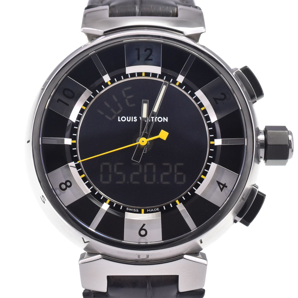 with paper LOUIS VUITTON Tambour in black Q118F Analog&Digital black Dial Quartz Men's
 Watch I#147527