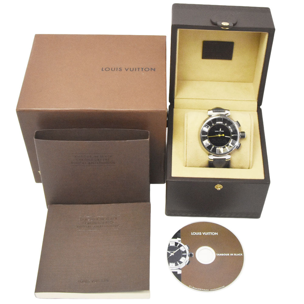 with paper LOUIS VUITTON Tambour in black Q118F Analog&Digital black Dial Quartz Men's
 Watch I#147527