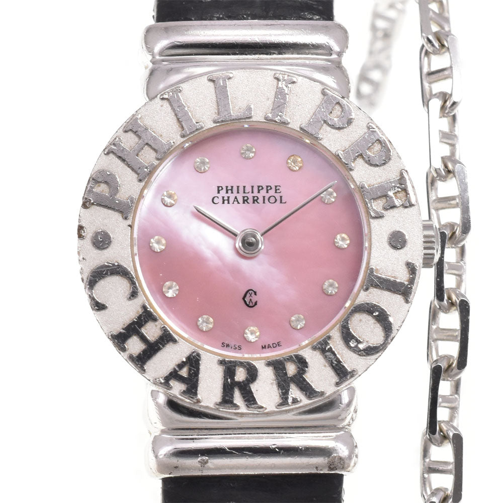 PHILIPPE CHARRIOL Saint Tropez SV925 Pink shell Dial Quartz Ladies
 Watch I#147542