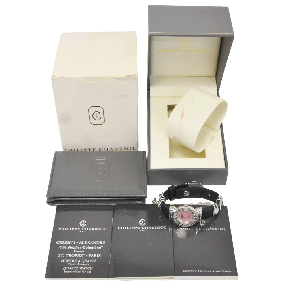PHILIPPE CHARRIOL Saint Tropez SV925 Pink shell Dial Quartz Ladies
 Watch I#147542