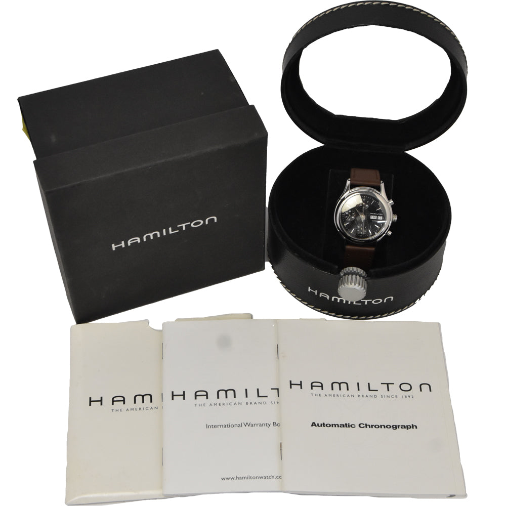 with paper HAMILTON American Classic Lynnwood H18516131 Chronograph day date black Dial Automatic Men's
 Watch G#147549