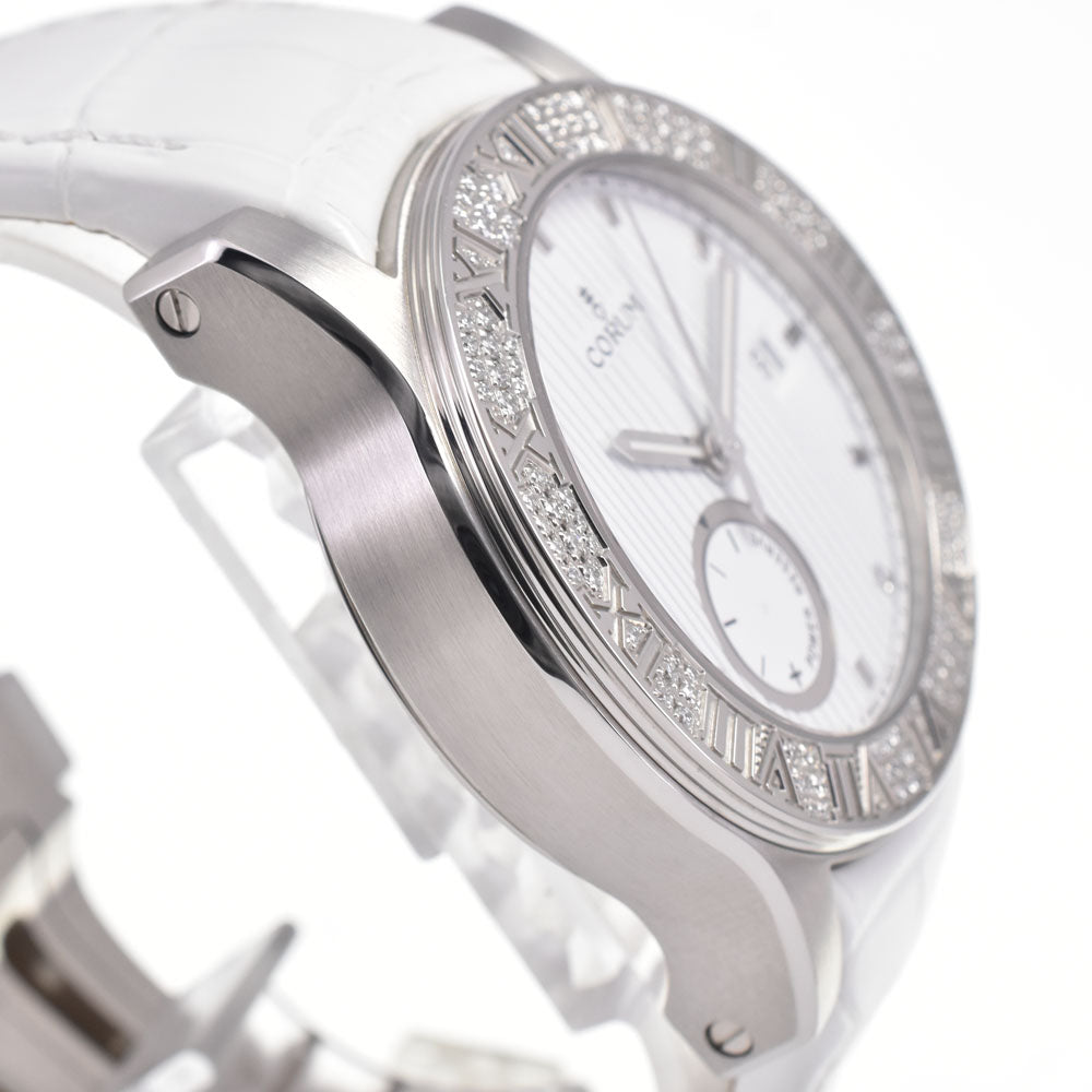 with paper CORUM Romulus 373.515.47/0F09 EB85 Diamond bezel, power reserve white Dial Automatic Men's
 Watch G#147556