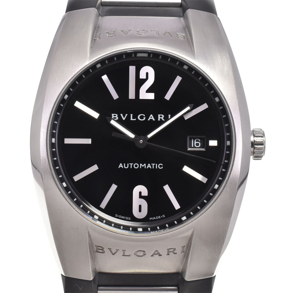 with paper BVLGARI Elgon EG40S Date Stainless Steel Leather black Dial Automatic Men's
 Watch I#147576