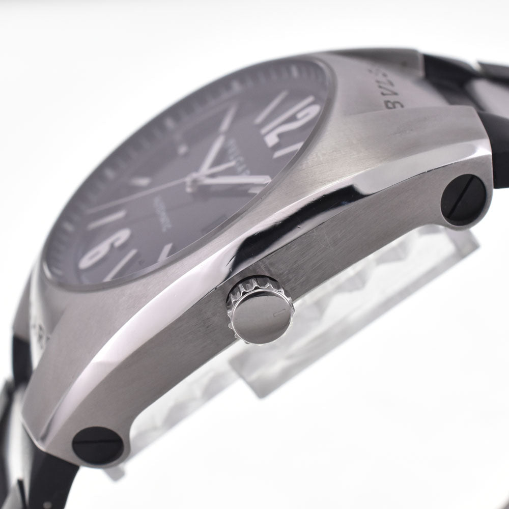 with paper BVLGARI Elgon EG40S Date Stainless Steel Leather black Dial Automatic Men's
 Watch I#147576