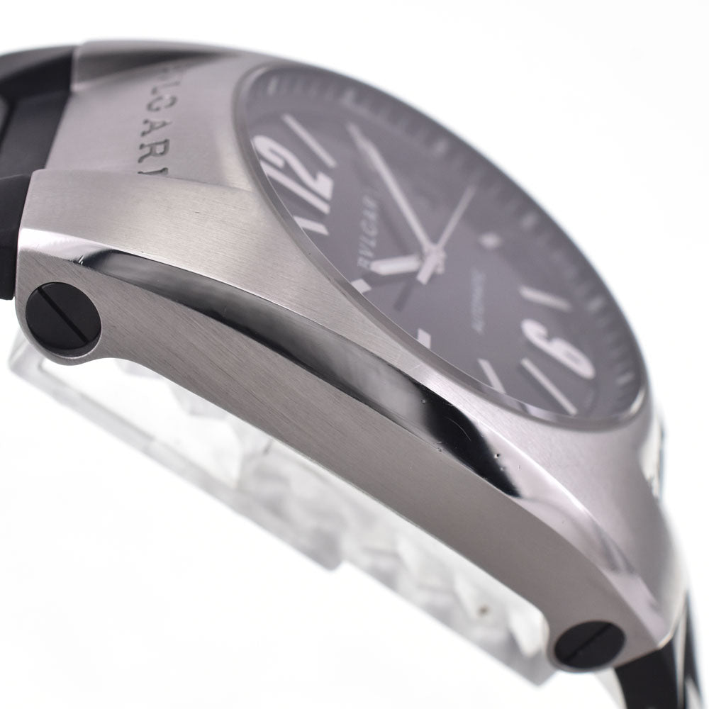 with paper BVLGARI Elgon EG40S Date Stainless Steel Leather black Dial Automatic Men's
 Watch I#147576