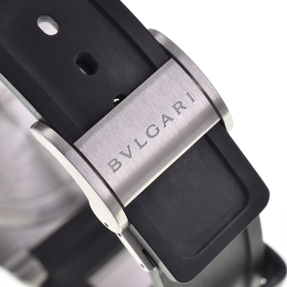 with paper BVLGARI Elgon EG40S Date Stainless Steel Leather black Dial Automatic Men's
 Watch I#147576