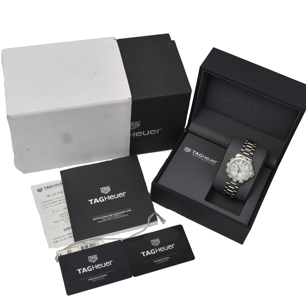 with paper TAG HEUER Formula 1 WAH1218 Diamond Bezel white Dial Quartz Ladies
 Watch H#147578