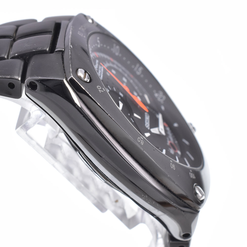 SEIKO Sportura 7L22-0AD0 Kinetic chronograph black Dial Auto quartz Men's
 Watch C#147579