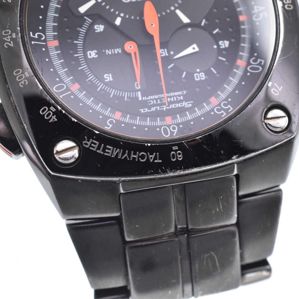 SEIKO Sportura 7L22-0AD0 Kinetic chronograph black Dial Auto quartz Men's
 Watch C#147579