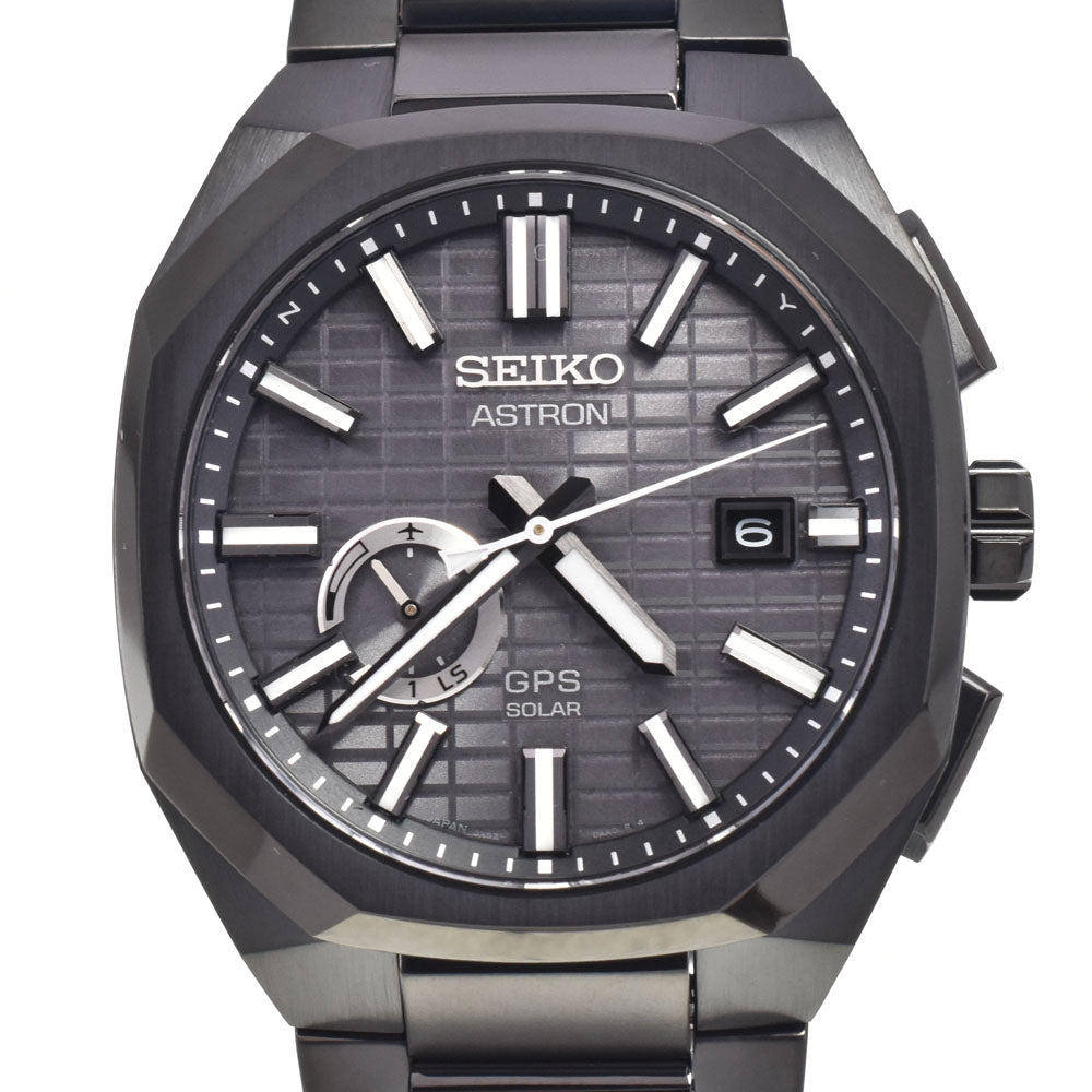 SEIKO Astron SBXD015（3X62-0AA0） diamond shield black Dial GPS Solar Men's
 Watch H#147583
